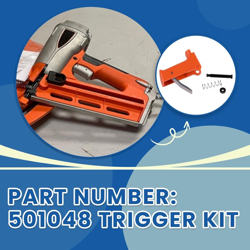 Ciuouient 501048 Trigger Kit (Include: Trigger + Pin + Retainer) Compatible with T250A-F16, 500910 Pneumatic Angled 16 Gauge Finish Nailer & F350S, 501000 Pneumatic PMP Strip Nailer - Image 3